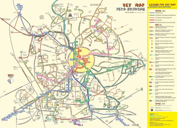 Bus Routes in the Klang ValleyBasTrenKL map showing bus routes in the Klang Valley - image courtesy of Vector Designs
